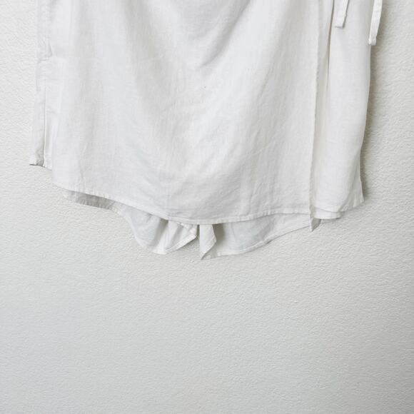 [Old Navy] White Linen Blend High Rise Front Wrap Mini Skort NWT Sz XL Tall XLT - Picture 7 of 11